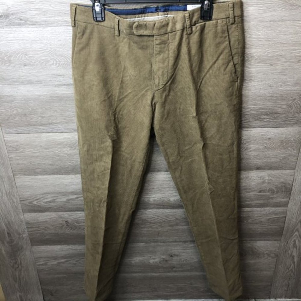 Boglioli Mens 48 Flat Front Slim Corduroy Trouser